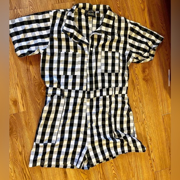 Big Bud Press (BBP) Short Sleeve Jumpsuit - Black and White Gingham - 5XL - Picture 2 of 3